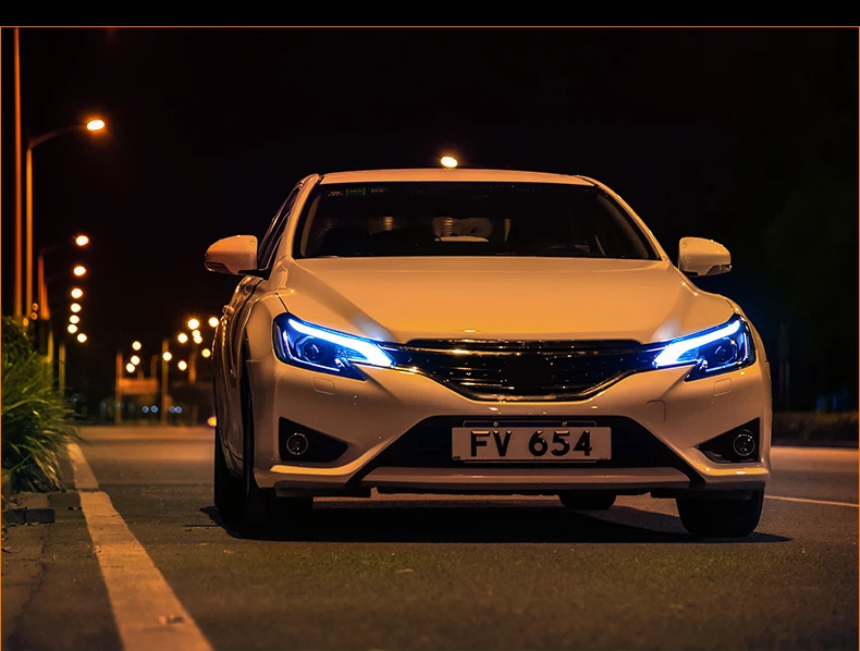 Hireno налобный фонарь для Toyota REIZ MARK X налобный фонарь в сборе светодиодный DRL ангел объектив Двойной Луч Ксенон 2 шт