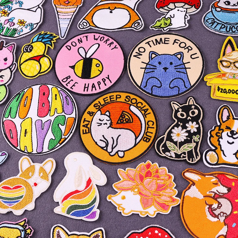 

DIY Cute Embroidered Patches For Clothing Children Patches For Clothes Animal Strike Iron On Patches Dog Patches On Clothes