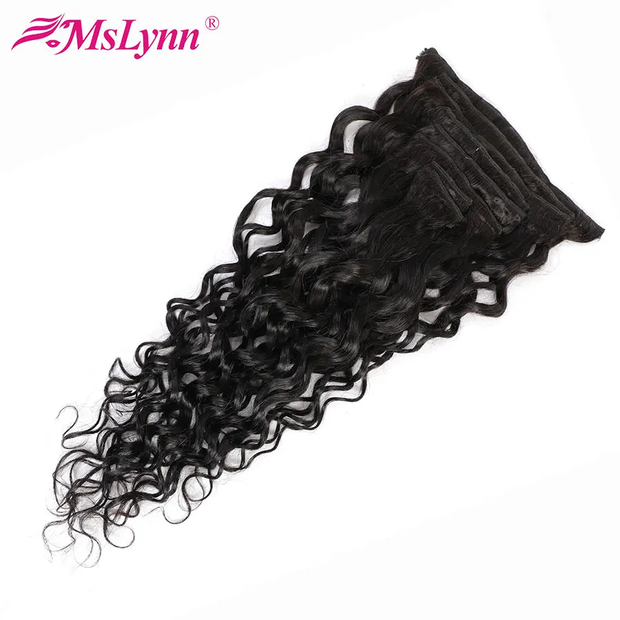 

Hair Clips In Human Hair Extensions Water Wave Bundles Human Hair Bundles Brazilian Hair Weave Bundles 8 Piece/Set Mslynn
