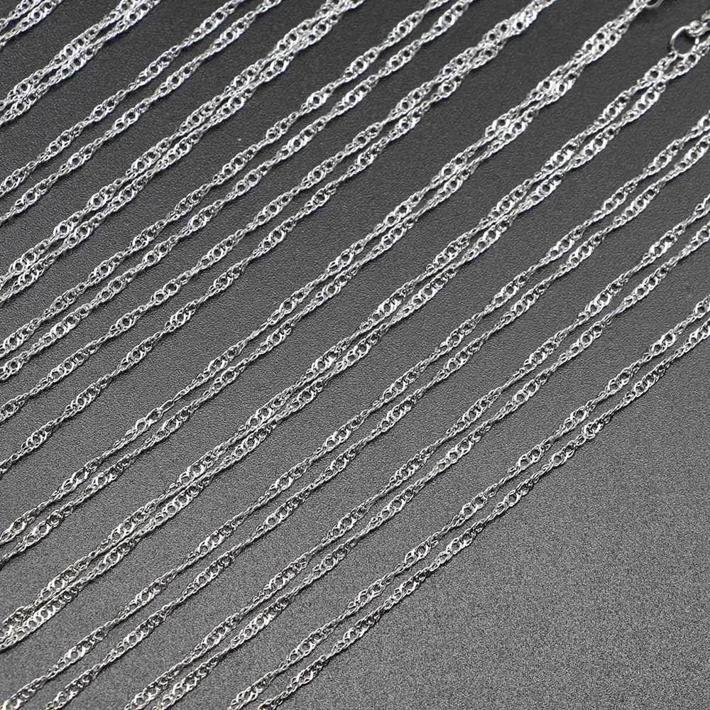 

12Pcs/Pack 42cm White K Lobster Claw Clasp Necklace Water Wave Chains For DIY Jewelry Findings Wholesale Accessories