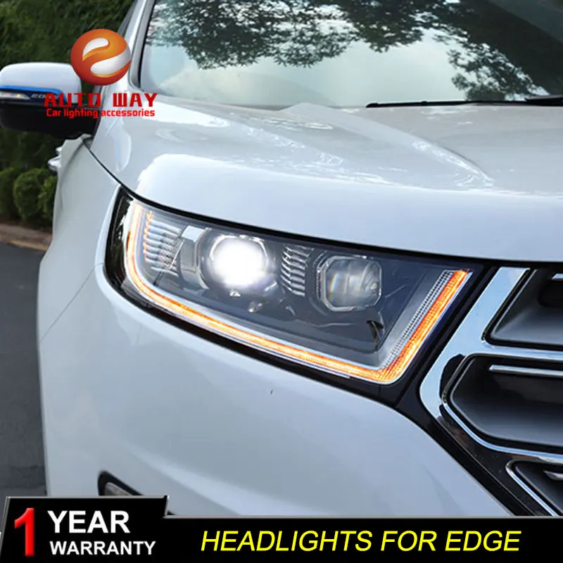 Автомобильный Стайлинг чехол для Ford Edge фары светодиодный 2015-2018 DRL Объектив с