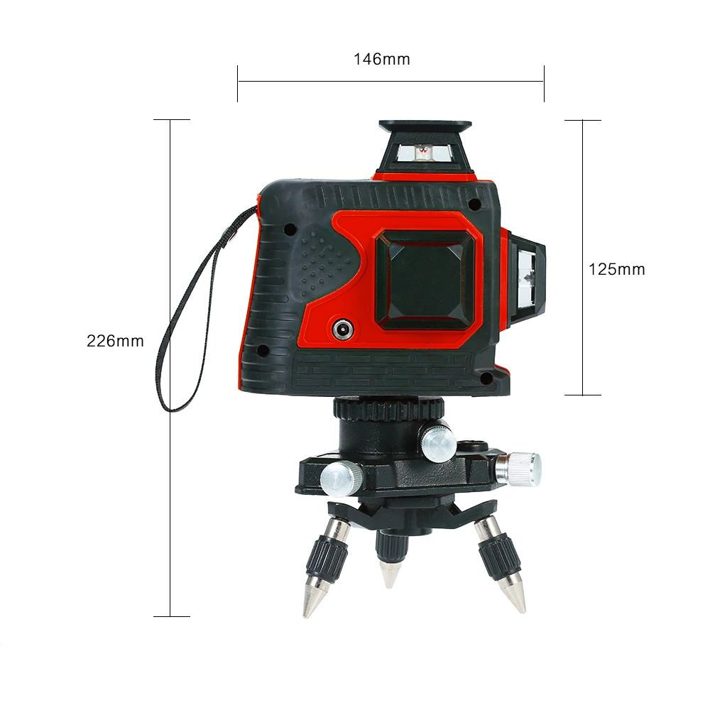 12 линий 3D зеленые Лазерные уровни самонивелирующийся 360 Вращающаяся