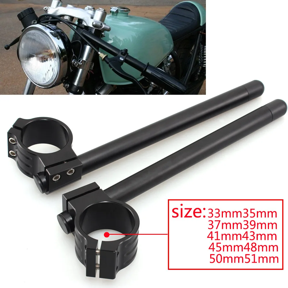 Мотоцикл Кафе Racer Регулируемый гоночный CNC 33 35 37 39 41 43 45 48 50 51 мм клипса передняя вилка Руль Ручка Бар|Руль