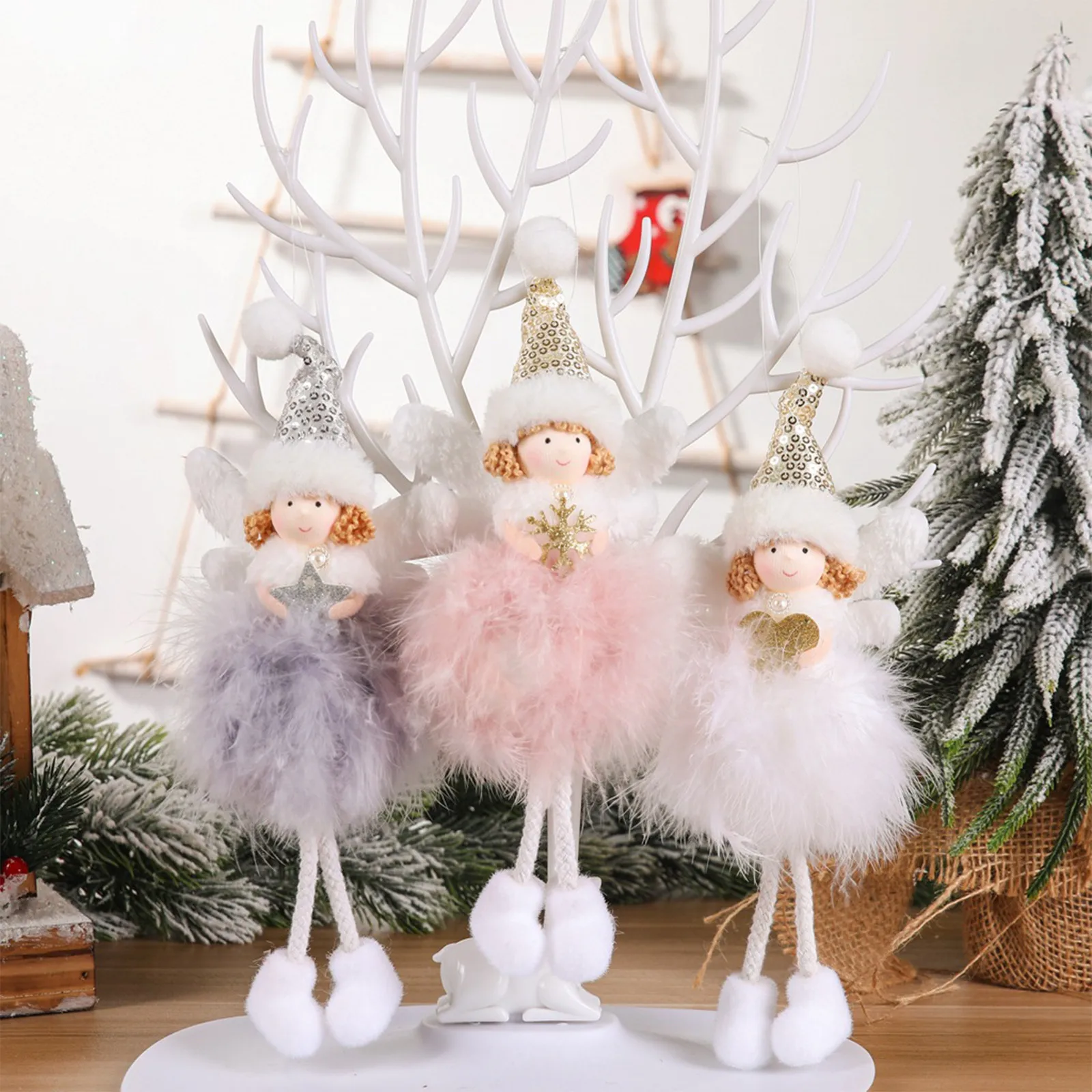 

2022 Christmas Decors Handmade Angels - Christmas Plush Angel Pendant Christmas Tree Decors Christmas Decorations Home Decors