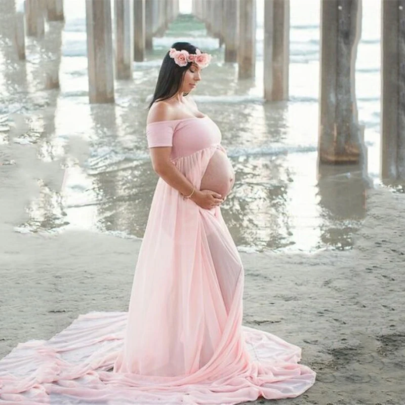 Платье с вырезом лодочкой для беременных платье открытыми плечами и коротким