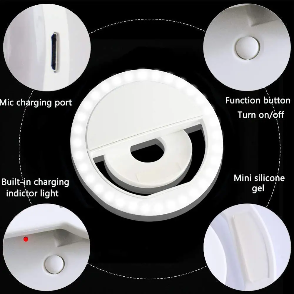 Zayex USB зарядка селфи Портативный вспышка Led камера телефон фотография кольцо свет селфи свет ночной видео свет