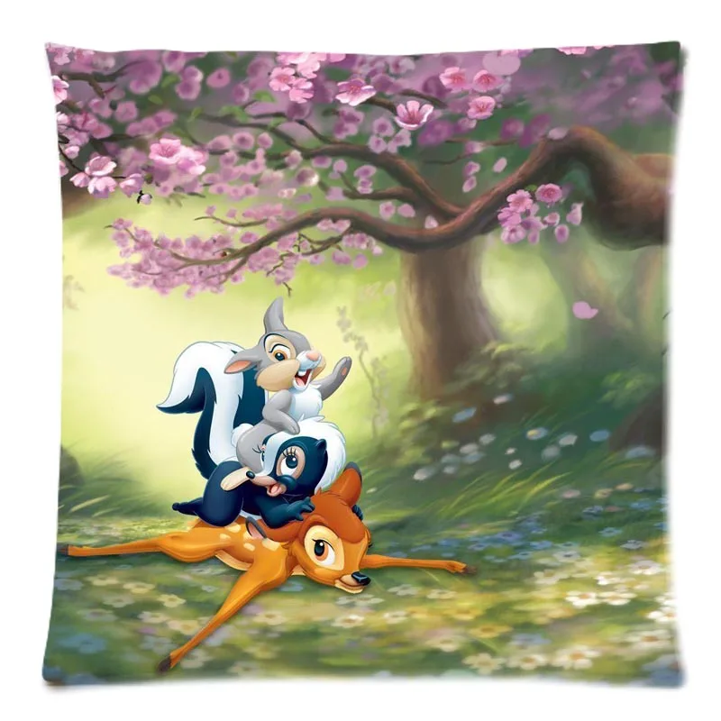 

Bambi Cushion Cover Customized Throw Pillowcase Waist Pillow Cover Home Sofa Car Decor 45x45cm Drop Shipping