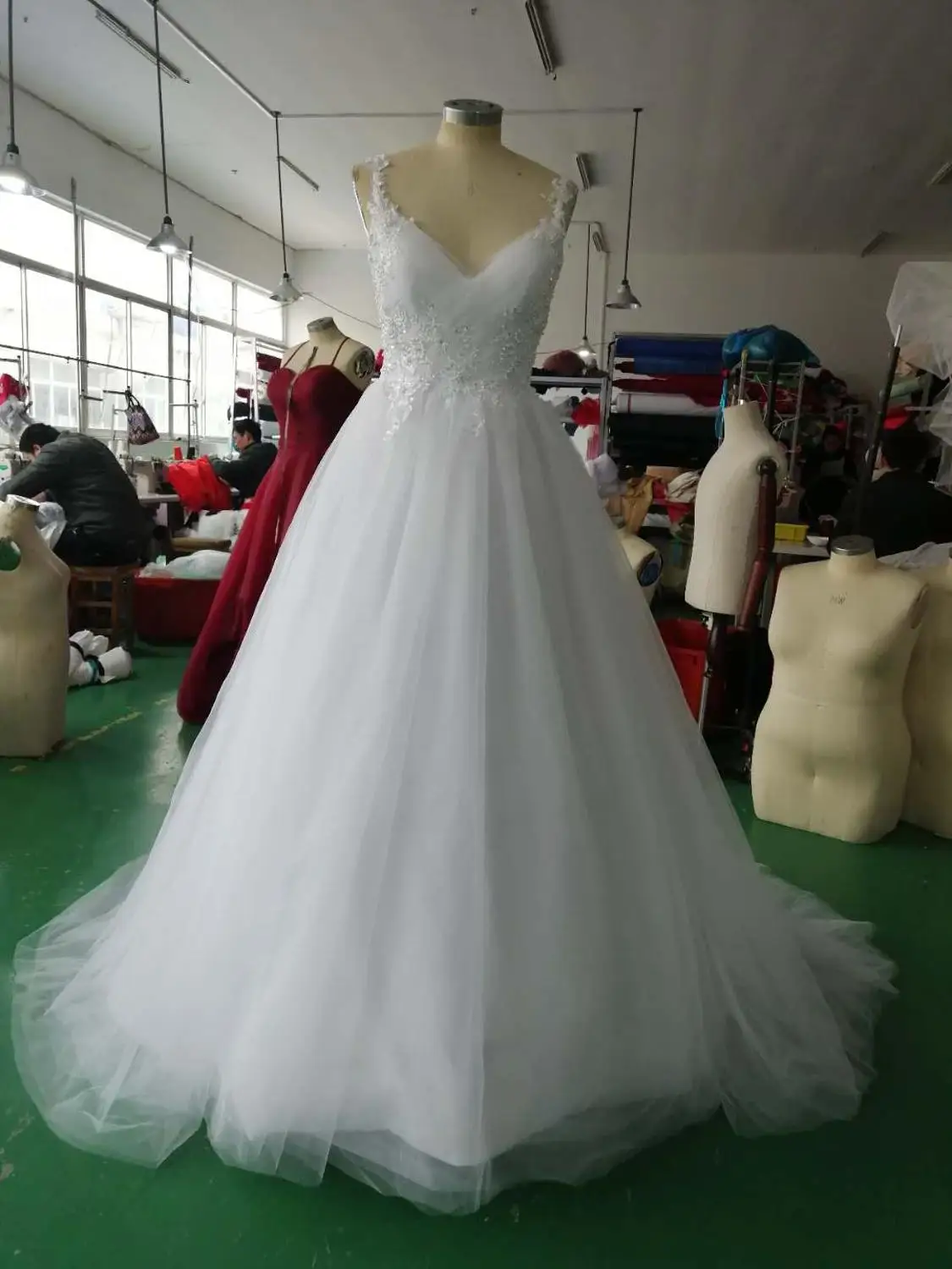 WUZHIYI Trouwjurk Simple Beaded V Neck Wedding Dresses 2021 White Boho Floor Length Sweep Train Bridal Gowns Robe Marriage Women | Свадьбы и