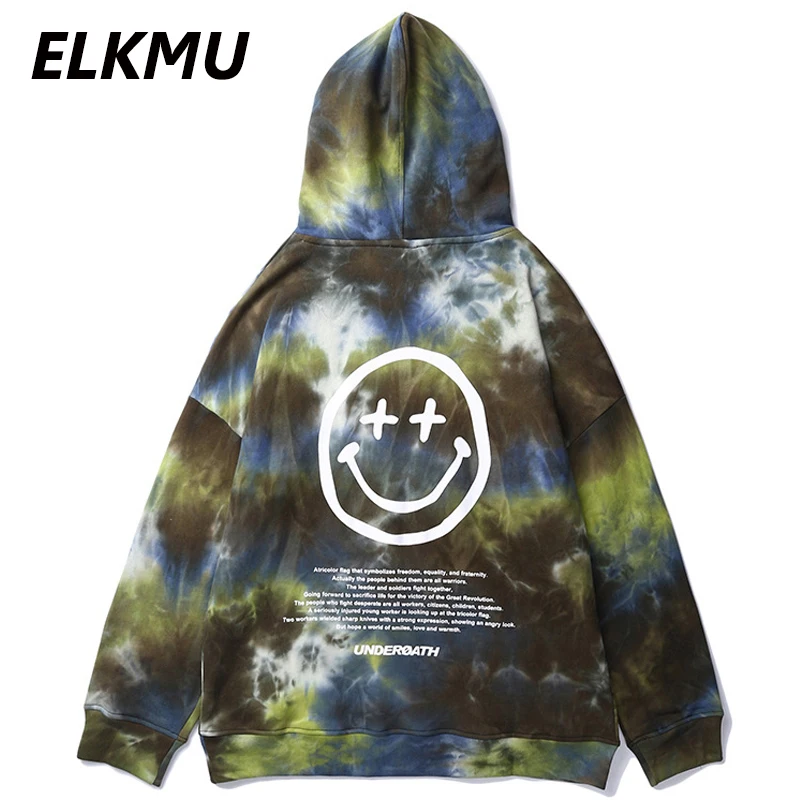 Толстовки ELKMU с улыбающимся лицом уличная одежда в стиле Харадзюку свитшоты