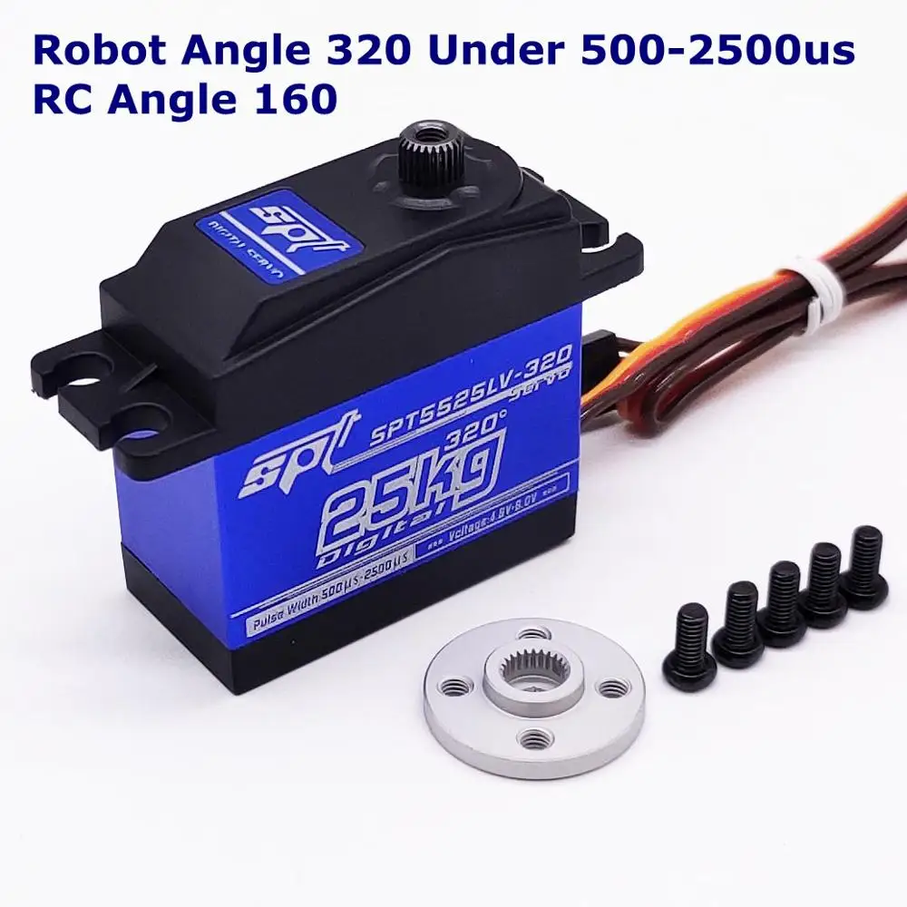 25kg Angle 320 SPT5425LV 25 кг большой крутящий момент цифровой стандартный сервопривод водонепроницаемый для 1:8 1:10 RC автомобиль альпинист самолет металлический чехол - Цвет: 25kg Angle 320