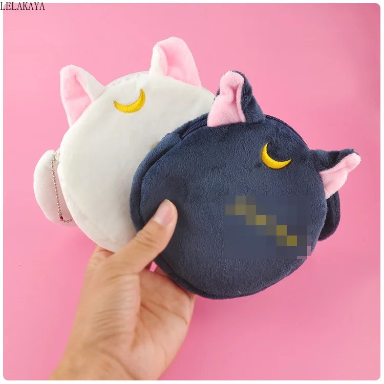 Милый розовый Луна кошка плюшевое портмоне творческий для подростковых