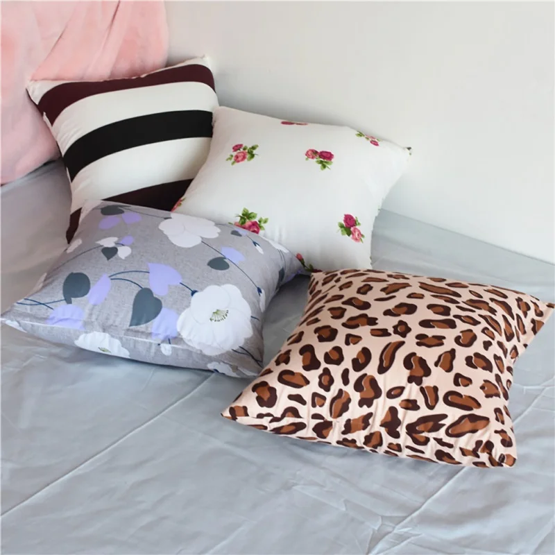 Домашняя искусственная плюшевая наволочка с принтом цветочным рисунком 40*40