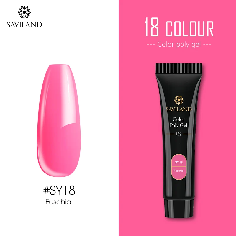 15ml SY18 SAVILAND, 15 г, 30 г, цветной, быстрый, полигель, для наращивания пальцев, замачивается, УФ, камуфляж, строительный, полигель, твердый гель, лак для ногтей - Цвет: 15ml SY18
