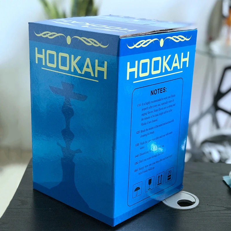 

FDCBFY Arab Shisha Acrylic With With Color Changing Light Hookah Silica Gel Smoke Tube Pipe Aluminum Bracket Shisha Accessories