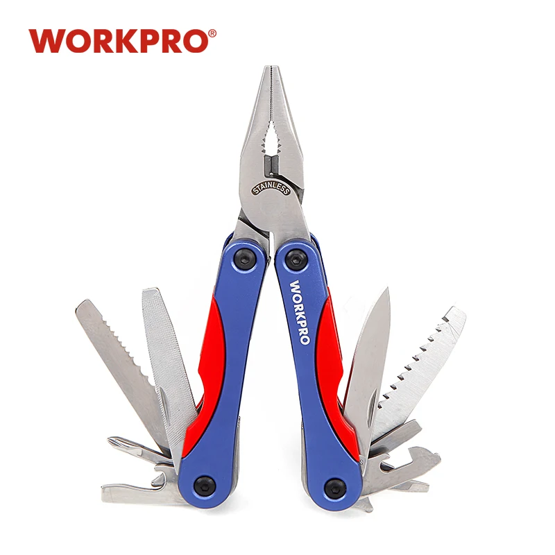 Многофункциональный инструмент WORKPRO 15 в 1 плоскогубцы/нож карманные складные