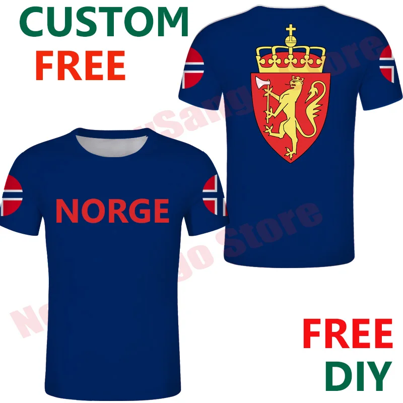 Бесплатная индивидуальная футболка Норвегии футболки Norge с эмблемой без флага