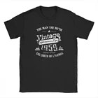 Мужская винтажная футболка на годовщину 1959, футболка на 60-й день рождения, подарок для мужчин, модные футболки с коротким рукавом, одежда, 100% хлопок, черный