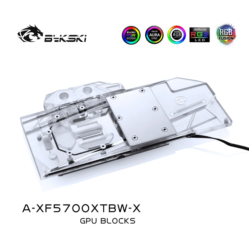 

Bykski A-XF5700XTBW-X PC water cooling Radiator GPU cooler video Graphics Card Water Block for XFX RX5700XT Black Wolf THICC III