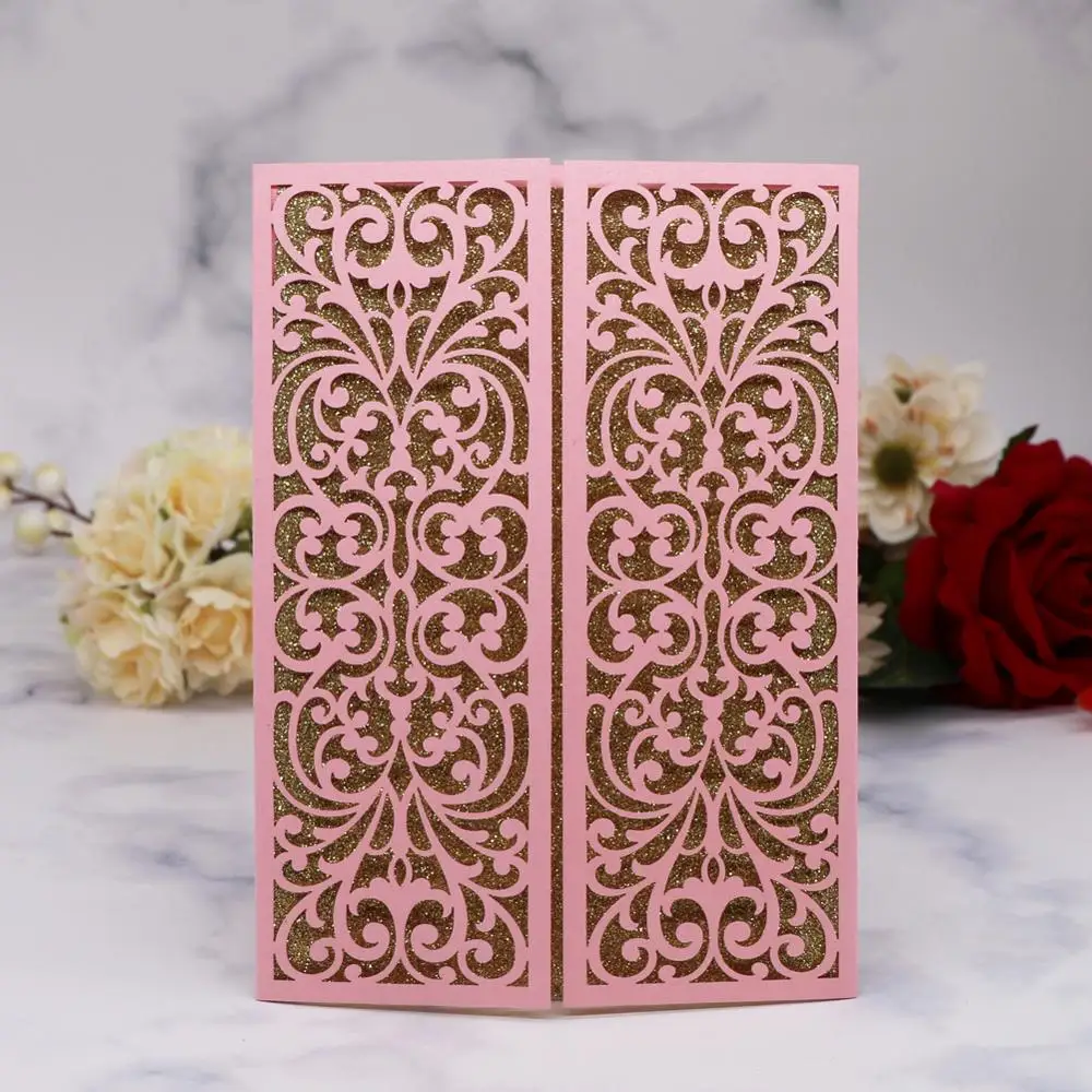 

50pcs/lot European style Laser Cut Wedding Invitations Cards Business invitation Cards Birthday Party Decoration