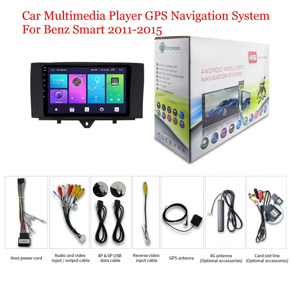 

2din For Benz Smart 2011-2015 Car Android Accessories Multimedia Player Radio 9inch Screen DSP Stereo GPS Navigation System MP5