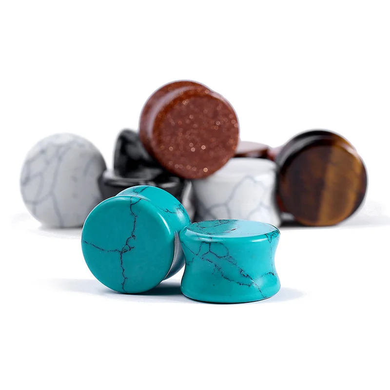 Горячая Распродажа 8 пар/16 шт. в упаковке затычки для ушей из натурального камня