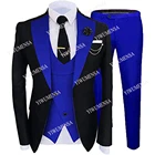 Королевский синий для Бизнес Для мужчин блейзеры Вечерние Выпускные свадебные вечерние костюмы костюм Homme Mariage сделанный на заказ смокинг 2021
