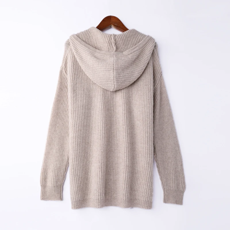 

Autumn Winter 2020 New Loose Knit Pullover Hooded Women Cashmere Sweater Colors Coat High Elasticity Large Size Girl Clothes