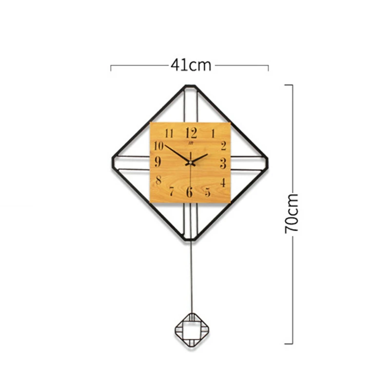 

Nordic Wooden Wall Clock Living room Swing Clock Creative Modern New Simple Decorative Clock Art Quartz Hanging Clock Home Decor