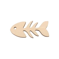 fishbone shape laser cut christmas decorations silhouette blank unpainted 25 pieces wooden shape 0338