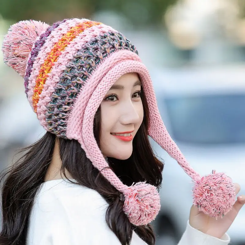 

Women Winter Knitted Beanie Hat Cold Weather Warm Skull Cap Cute Casual Girls Knit Cap
