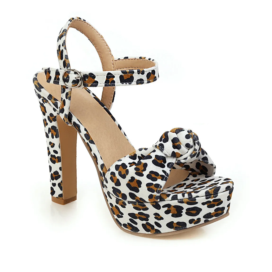 

Fashion sandals summer 2020 new super high heel hollow out 40-43 large leopard print women's shoes fashion