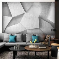 custom self adhesive waterproof mural wallpaper 3d geometric cement wall fresco living room tv bedroom papel de parede stickers