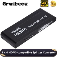 1 in 4 out hdmi compatible splitter converter 1 x 4 hd 1 4 splitter amplifier hdcp 1080p multi monitor for hdtv dvd ps3 xbox