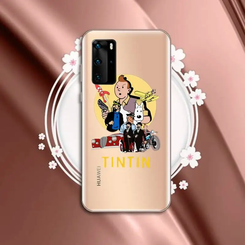 

The Adventures of Tintin cartoon high quality luxury Phone Case funda Transparent for Huawei P honor 8 10i 20 30 40 smart 2019