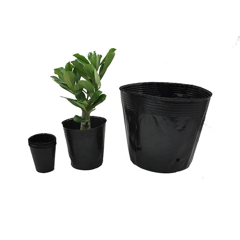 

100x Nursery Pot Plastic Plant Pots Nursery Seedlings Pots 18X16cm & 50 Pieces of Plastic Nursery Flower Pots