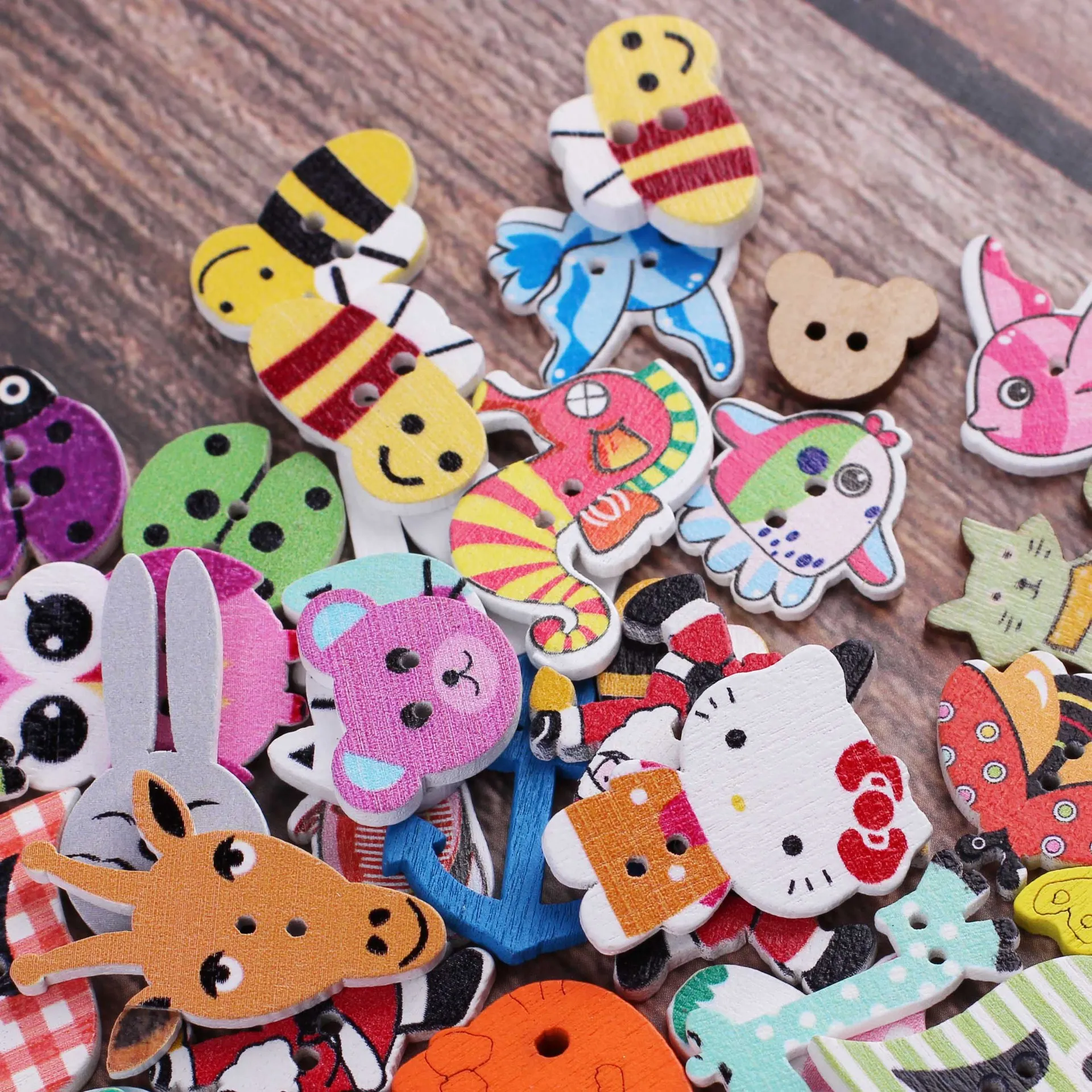 

50Pcs/Set Children DIY Clothes Button Cartoon Animal Insect Toys Kit Handmade Handicrafts Toy For Boy Girl Christmas Gift