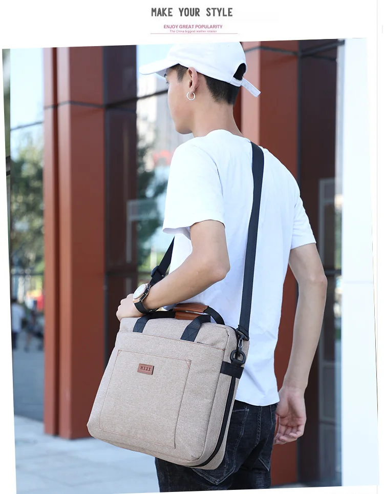 new all-in-one solid color business computer bag out of office fashion simple portable one shoulder breathable briefcase