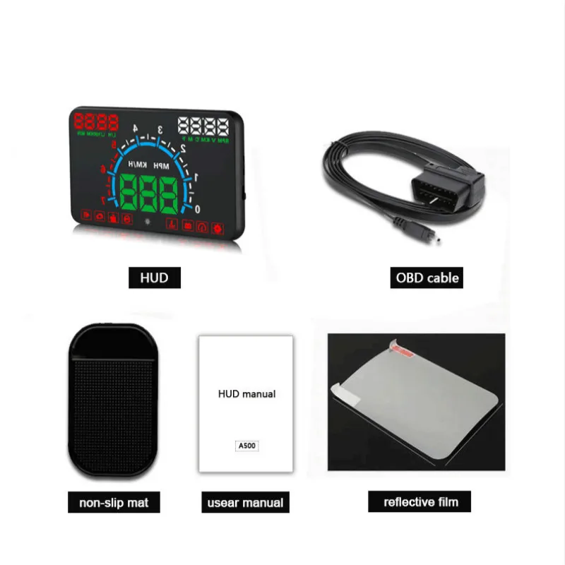 HUD Дисплей автосигнализации проекционный спидометр на лобовом стекле OBD 2
