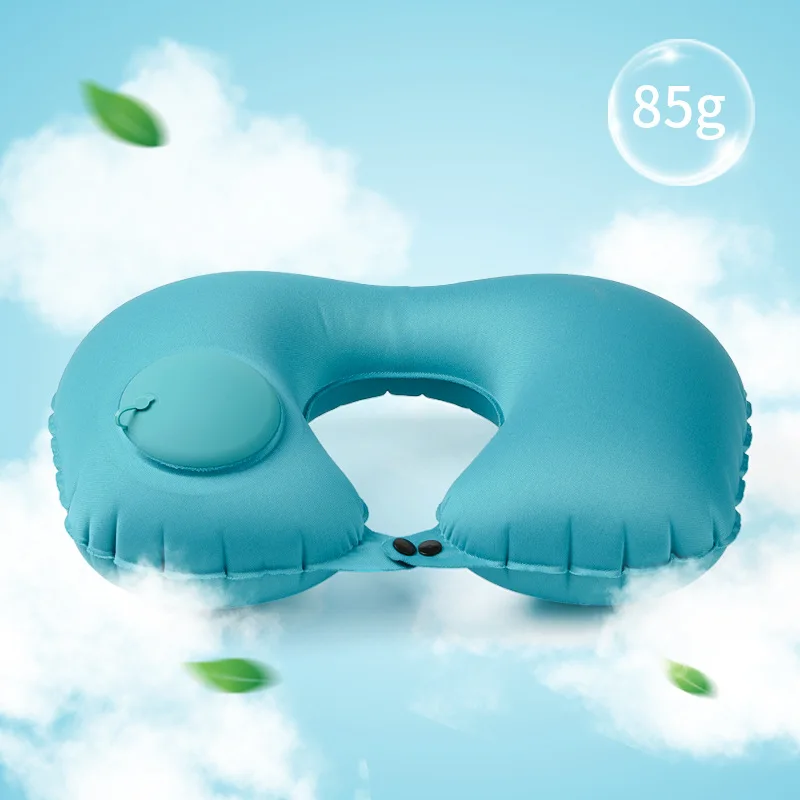 Портативная надувная подушка для шеи U-образной формы автоматическая дорожная