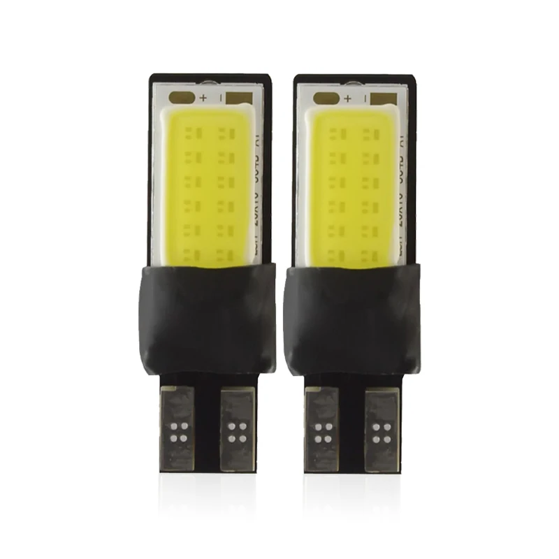 2x T10 W5W Автомобильный светодиодный COB сигнальный светильник лампа для салона 12 В