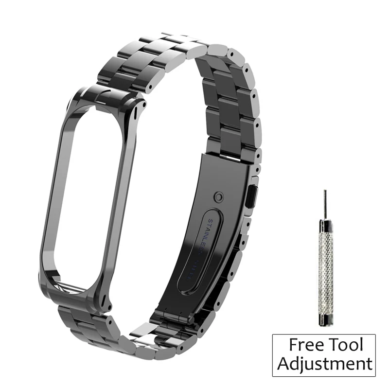 style 1 black Браслет Amazfeel для mi band 4 металлический ремешок mi band 4 ремешок на запястье из нержавеющей стали ремешок для mi band 3 mi band 3 ремень - Цвет: style 1 black