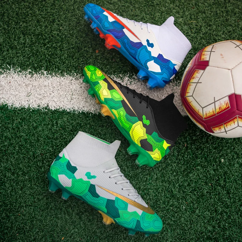 

Football Boots High Ankle Soccer Cleats Wear-resistant Soccer Shoes for Men Sport Sneakers Futsal Shoes Zapatillas Hombre