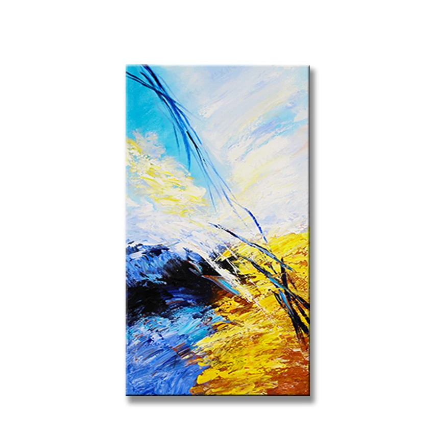 

Бесплатная доставка Современная Абстрактная Яркая Цветная пейзаж Ручная роспись на холсте картина маслом Настенная картина для гостиной без рамки