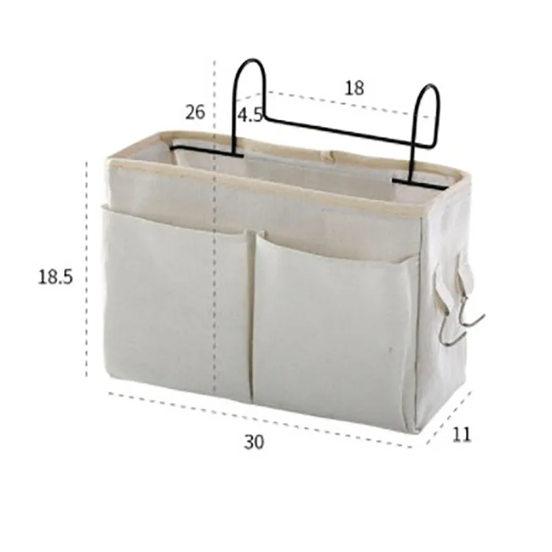 

Canvas Bedside Hanging Pocket Storage Bag Bedroom Magazine Storage Pouch Diaper Caddy Toy Holder Baby Tissue Box Home Organizer