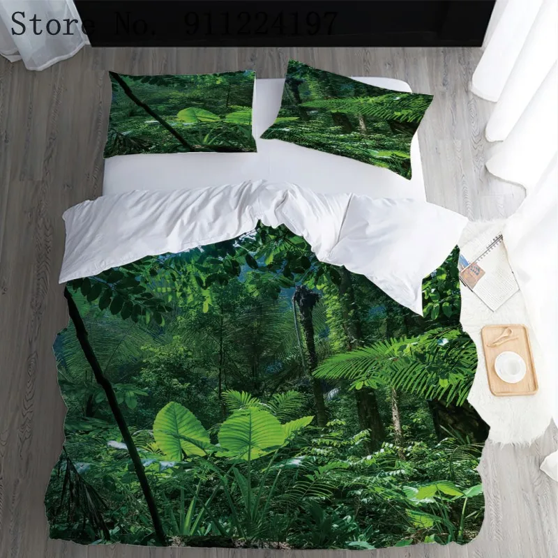Зеленые джунгли пуховое одеяло покрывало стеганное ватное Постельное белье 3D