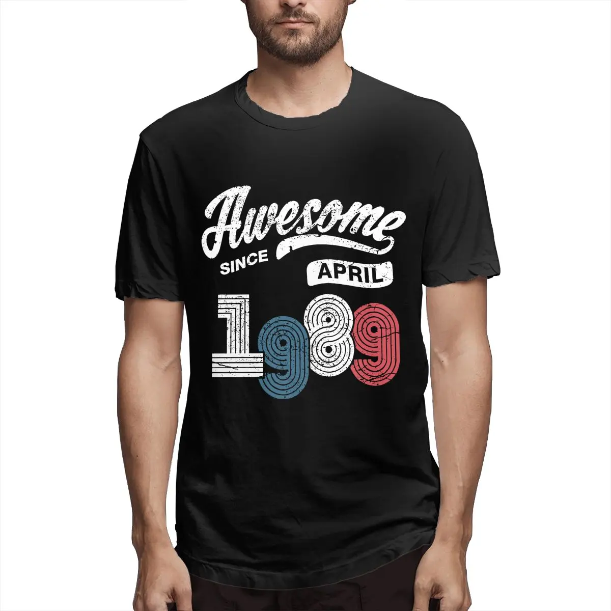 

Awesome Since April 1989 Shirt Vintage 32th Birthday Men T Shirt Cool Tee Shirt Short Sleeve T-Shirt Pure Cotton Unique Clothes