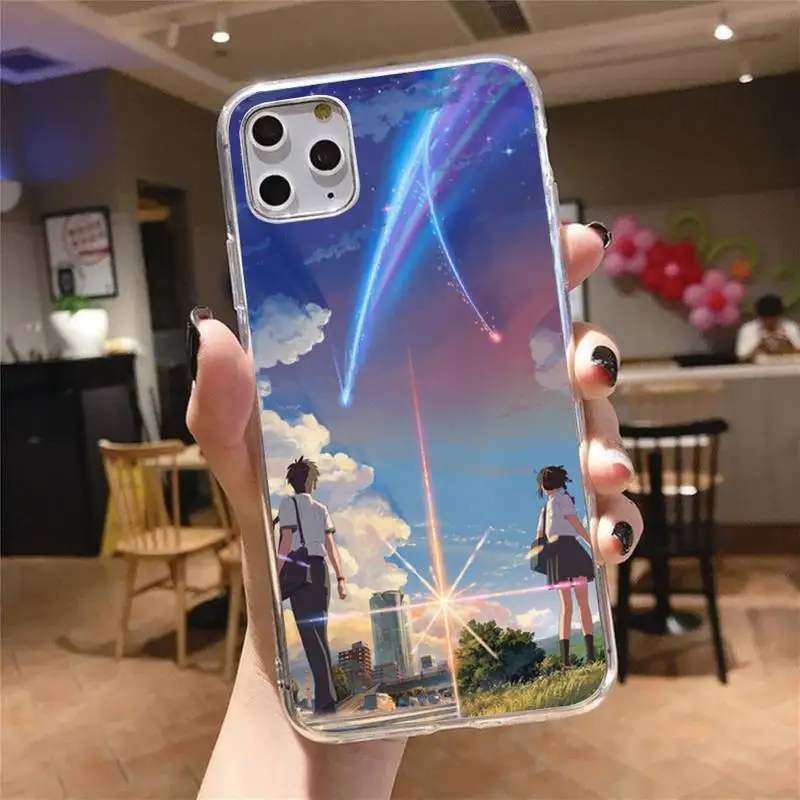 

Japanese Anime Your Name Phone Case Transparent for iPhone 6 7 8 11 12 s mini pro X XS XR MAX Plus cover funda shell