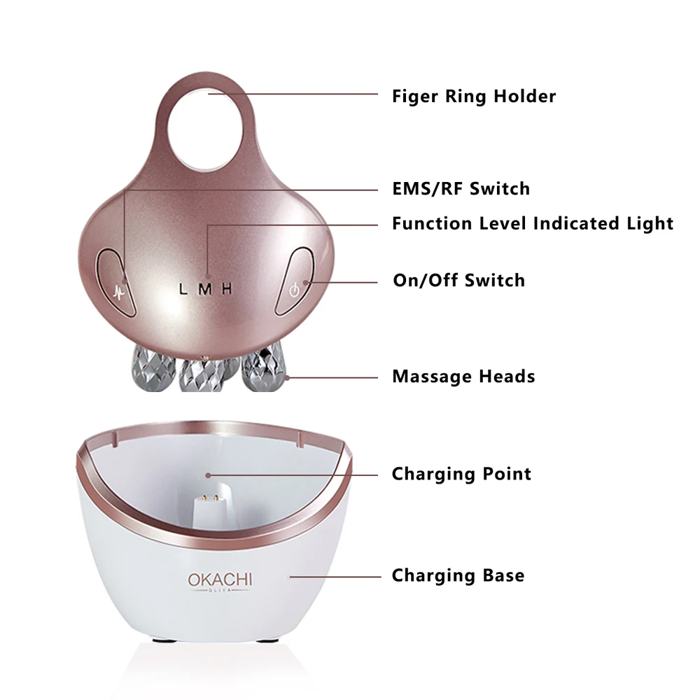 RF &amp EMS Приспособления для красоты микротоковая массажер лица спа-массажер уход