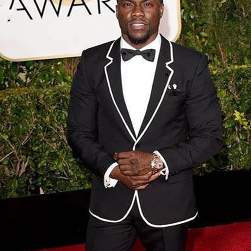 Новейший дизайн пиджак брюки белый край блейзер Мужской Костюм приталенный на