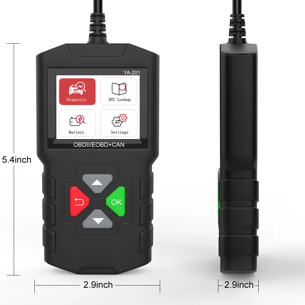 YA201 OBD2 сканер данных в режиме реального времени считыватель кода неисправностей